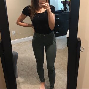Olive green skinny jeans